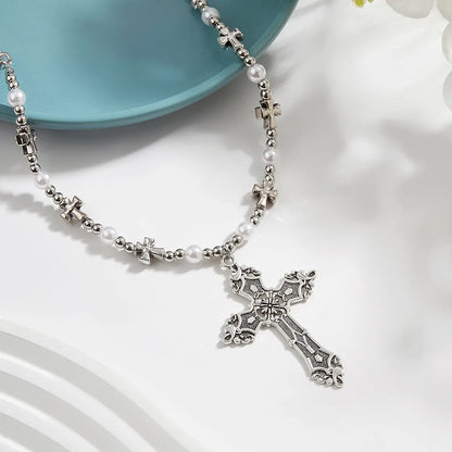 Hip-Hop Retro Cross Zinc Alloy Wholesale Pendant Necklace