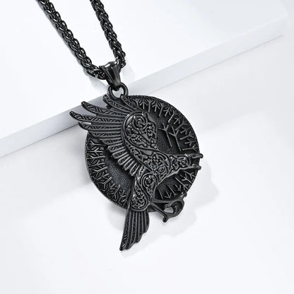 Hip-Hop Retro Crow 304 Stainless Steel 18K Gold Plated Unisex Pendant Necklace