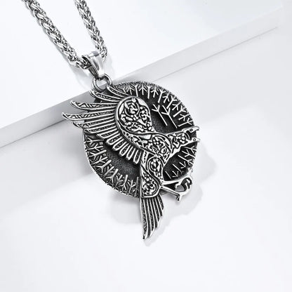 Hip-Hop Retro Crow 304 Stainless Steel 18K Gold Plated Unisex Pendant Necklace