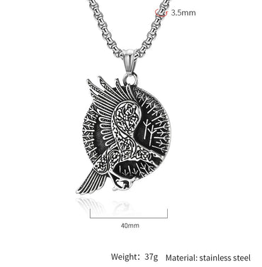 Hip-Hop Retro Crow 304 Stainless Steel 18K Gold Plated Unisex Pendant Necklace