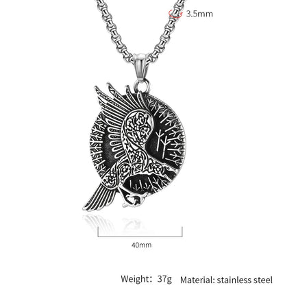 Hip-Hop Retro Crow 304 Stainless Steel 18K Gold Plated Unisex Pendant Necklace