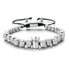 Hip-Hop Retro Crown Stainless Steel Copper Beaded Plating Braid Bracelets