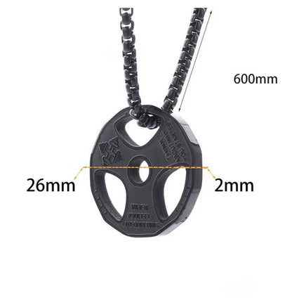 Hip-Hop Retro Dumbbell Piece Round 304 Stainless Steel Plating Men'S Pendant Necklace