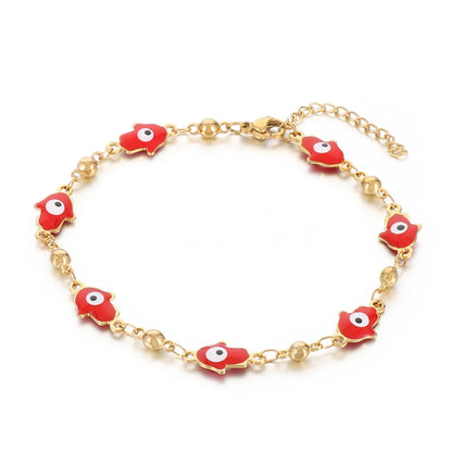 Hip-Hop Retro Eye Titanium Steel 18K Gold Plated Bracelets In Bulk