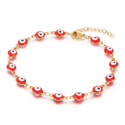 Hip-Hop Retro Eye Titanium Steel 18K Gold Plated Bracelets In Bulk