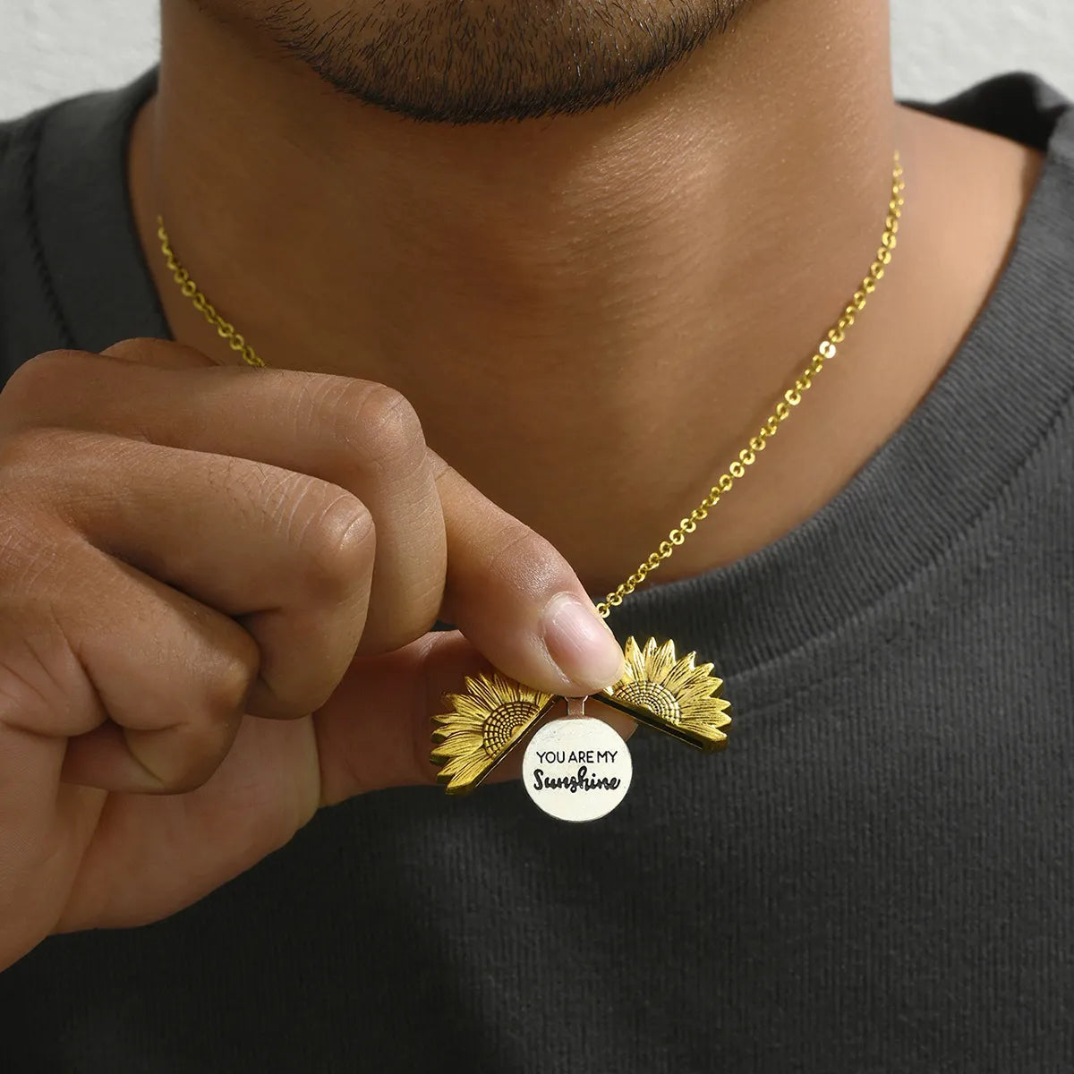 Hip-Hop Retro Flower Alloy Plating Gold Plated Pendant Necklace