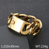 Hip-Hop Retro Geometric 304 Stainless Steel 18K Gold Plated Men'S Bracelets Men Chain Bracelets