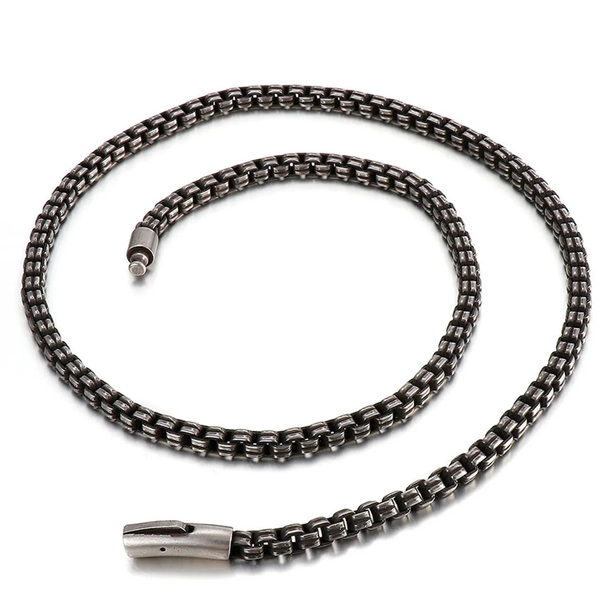 Hip-Hop Retro Geometric Solid Color Titanium Steel Plating Chain Men'S Necklace