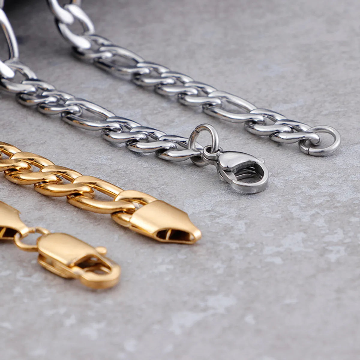 Hip-Hop Retro Geometric Solid Color Titanium Steel Plating Chain 18K Gold Plated Unisex Necklace