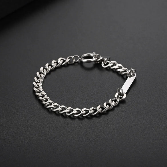 Hip-Hop Retro Geometric Solid Color 304 Stainless Steel Polishing Chain 18K Gold Plated Men'S Bracelets