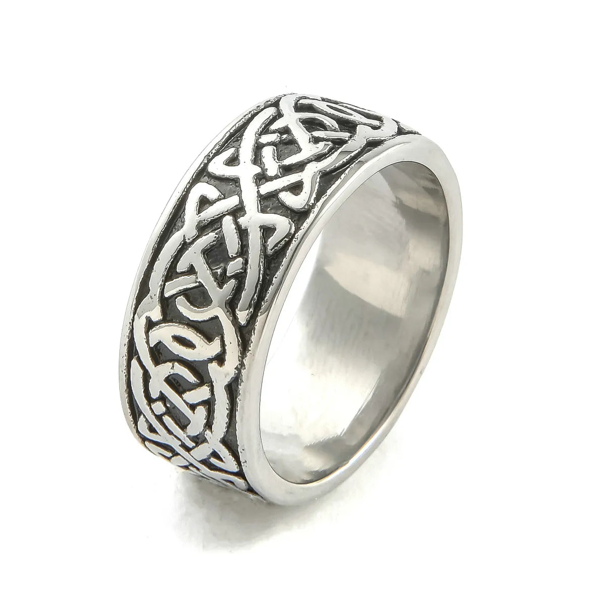 Hip-Hop Retro Geometric Stainless Steel Men'S Rings