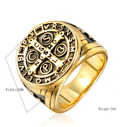 Hip-Hop Retro Geometric Stainless Steel Polishing None 18K Gold Plated Men'S Rings