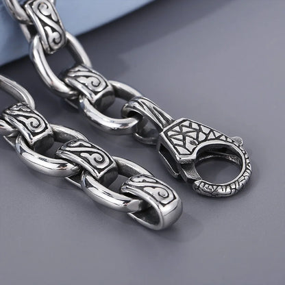 Hip-hop Retro Geometric Titanium Steel Carving Bracelets