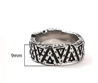 Titanium Steel 18K Gold Plated Hip-Hop Retro Plating Geometric Rings