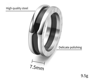 Hip-Hop Retro Geometric 304 Stainless Steel Titanium Steel Polishing Men'S Rings