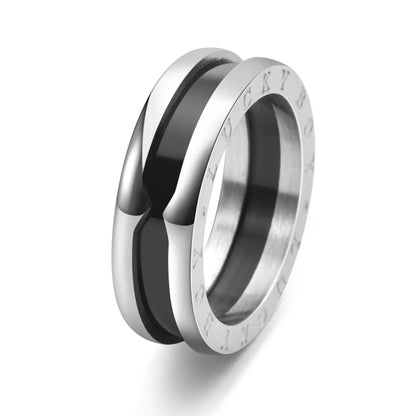 Hip-Hop Retro Geometric 304 Stainless Steel Titanium Steel Polishing Men'S Rings