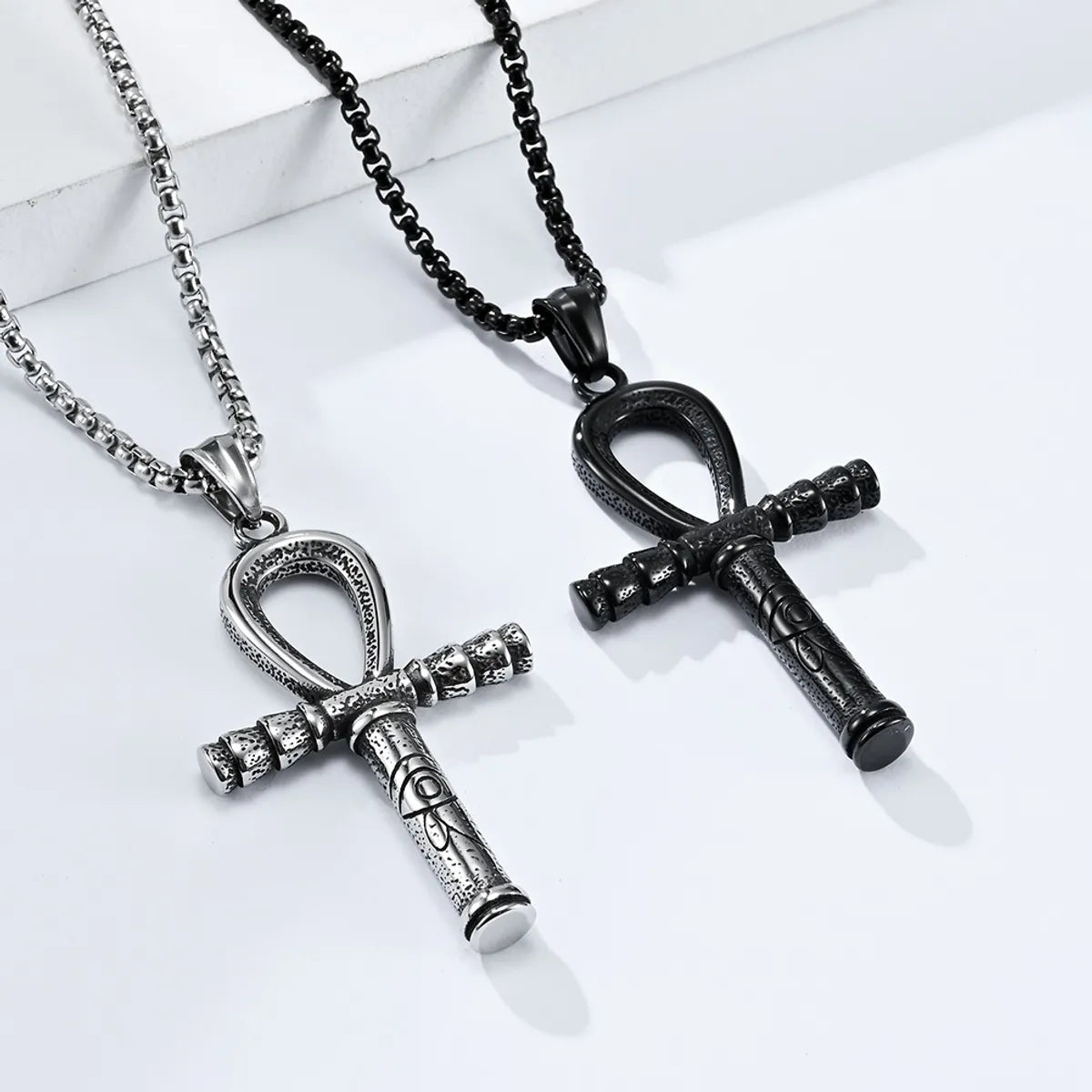 Hip-Hop Retro Houndstooth 304 Stainless Steel Plating 18K Gold Plated Men'S Pendant Necklace