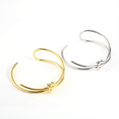 Hip-hop Retro Knot Stainless Steel Irregular Plating Gold Plated Bangle