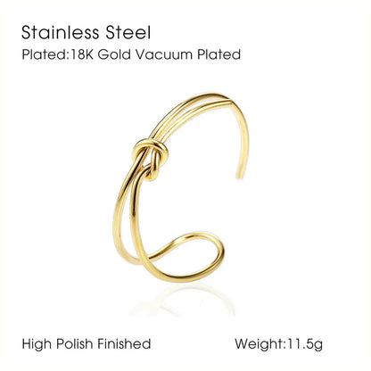 Hip-hop Retro Knot Stainless Steel Irregular Plating Gold Plated Bangle