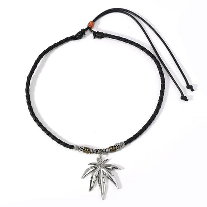 Hip-Hop Retro Leaf Alloy Men'S Pendant Necklace