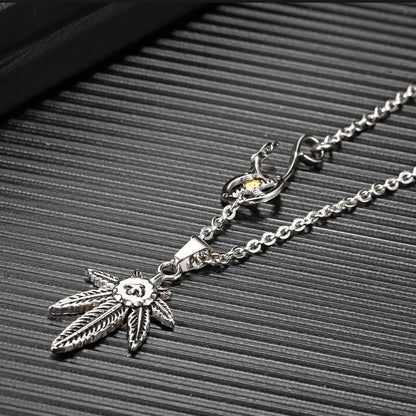 Hip-Hop Retro Leaf 304 Stainless Steel Plating 18K Gold Plated Men'S