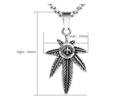 Hip-Hop Retro Leaf 304 Stainless Steel Plating 18K Gold Plated Men'S