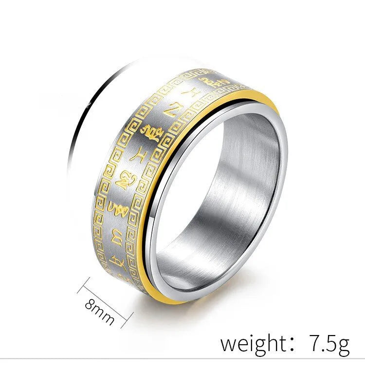 Hip-Hop Retro Plaid 304 Stainless Steel Plating 18K Gold Plated Men'S Rings