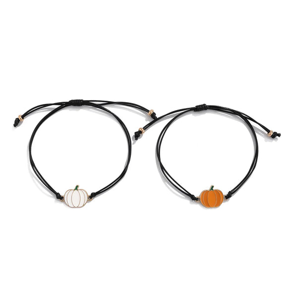 Hip-Hop Retro Pumpkin Alloy Wax Line Wholesale Drawstring Bracelets