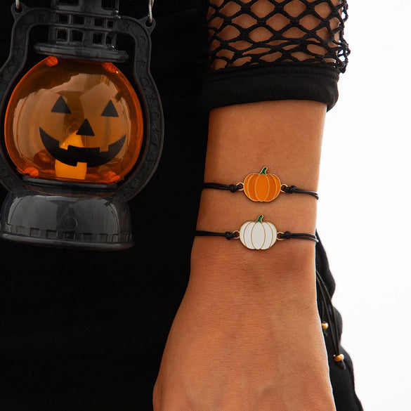 Hip-Hop Retro Pumpkin Alloy Wax Line Wholesale Drawstring Bracelets