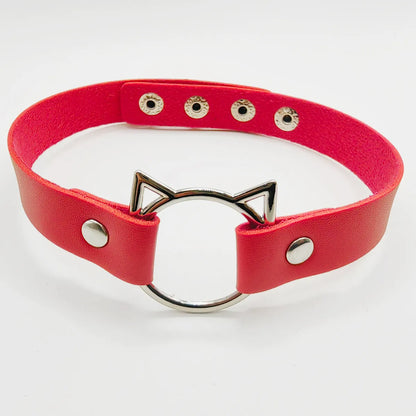 Hip-Hop Retro Punk Animal Pu Leather Women'S Choker