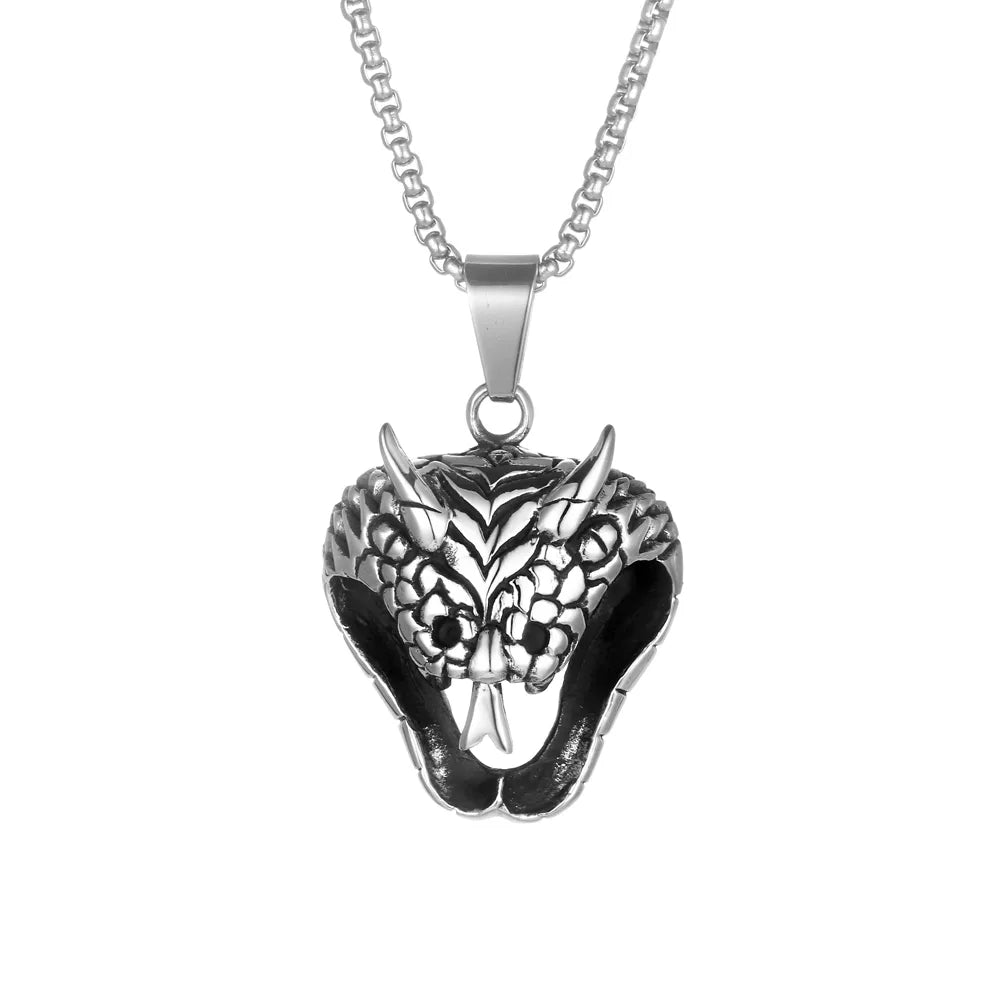 Hip-Hop Retro Punk Animal Snake 304 Stainless Steel Polishing Men'S Pendant Necklace