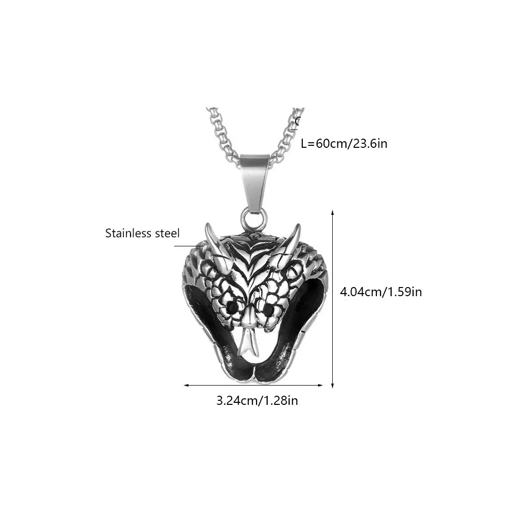 Hip-Hop Retro Punk Animal Snake 304 Stainless Steel Polishing Men'S Pendant Necklace