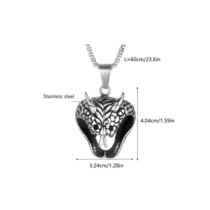 Hip-Hop Retro Punk Animal Snake 304 Stainless Steel Polishing Men'S Pendant Necklace