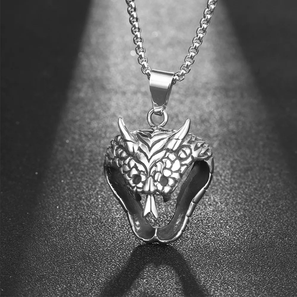 Hip-Hop Retro Punk Animal Snake 304 Stainless Steel Polishing Men'S Pendant Necklace