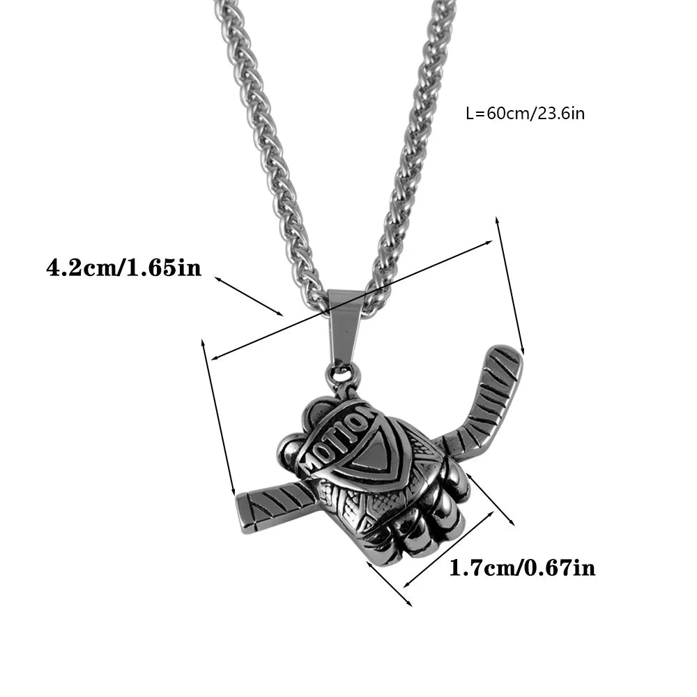 Hip-Hop Retro Punk Cross Wolf Skull 304 Stainless Steel Polishing Inlay Resin Men'S Pendant Necklace