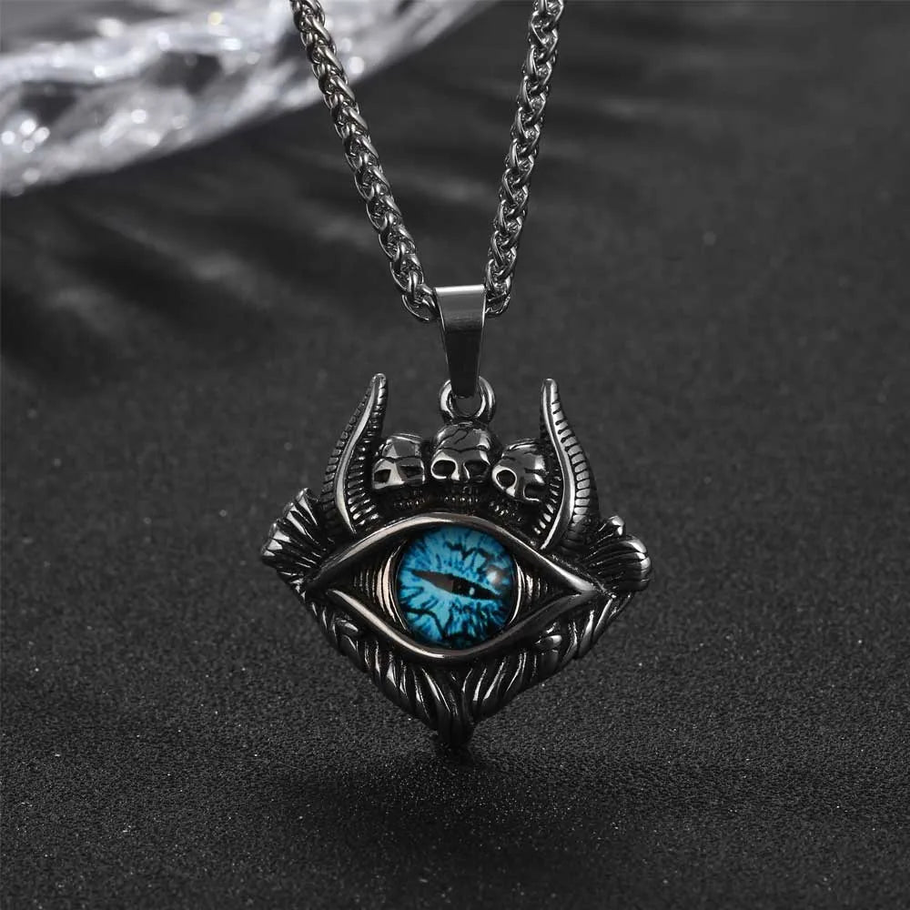 Hip-Hop Retro Punk Eye Knot Hammer 304 Stainless Steel Polishing Hollow Out Men'S Pendant Necklace