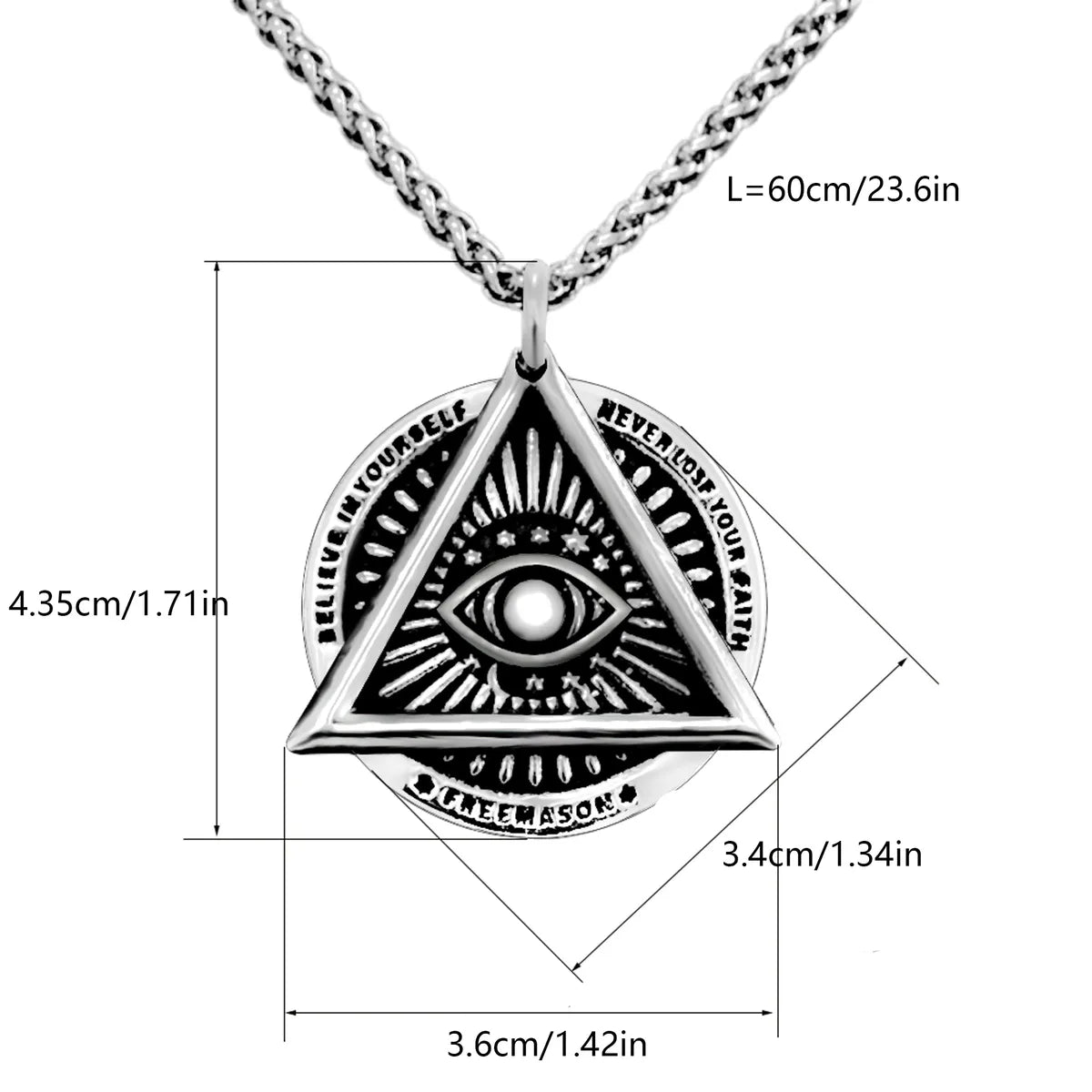 Hip-Hop Retro Punk Eye Knot Hammer 304 Stainless Steel Polishing Hollow Out Men'S Pendant Necklace