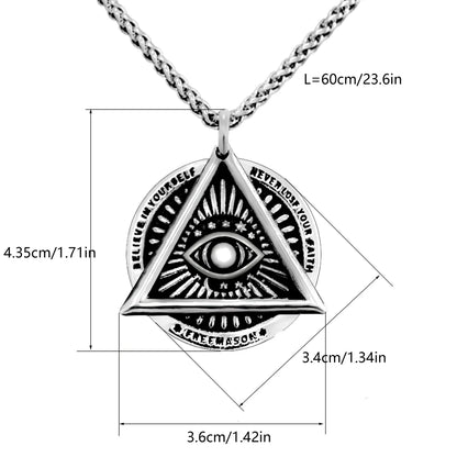 Hip-Hop Retro Punk Eye Knot Hammer 304 Stainless Steel Polishing Hollow Out Men'S Pendant Necklace