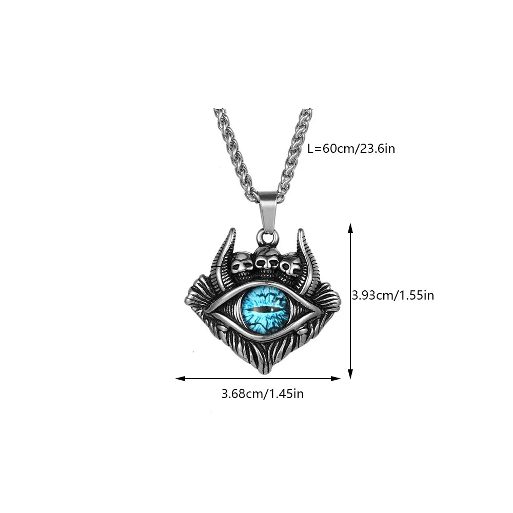 Hip-Hop Retro Punk Eye Knot Hammer 304 Stainless Steel Polishing Hollow Out Men'S Pendant Necklace