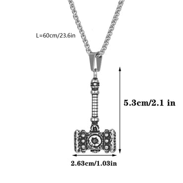 Hip-Hop Retro Punk Eye Knot Hammer 304 Stainless Steel Polishing Hollow Out Men'S Pendant Necklace