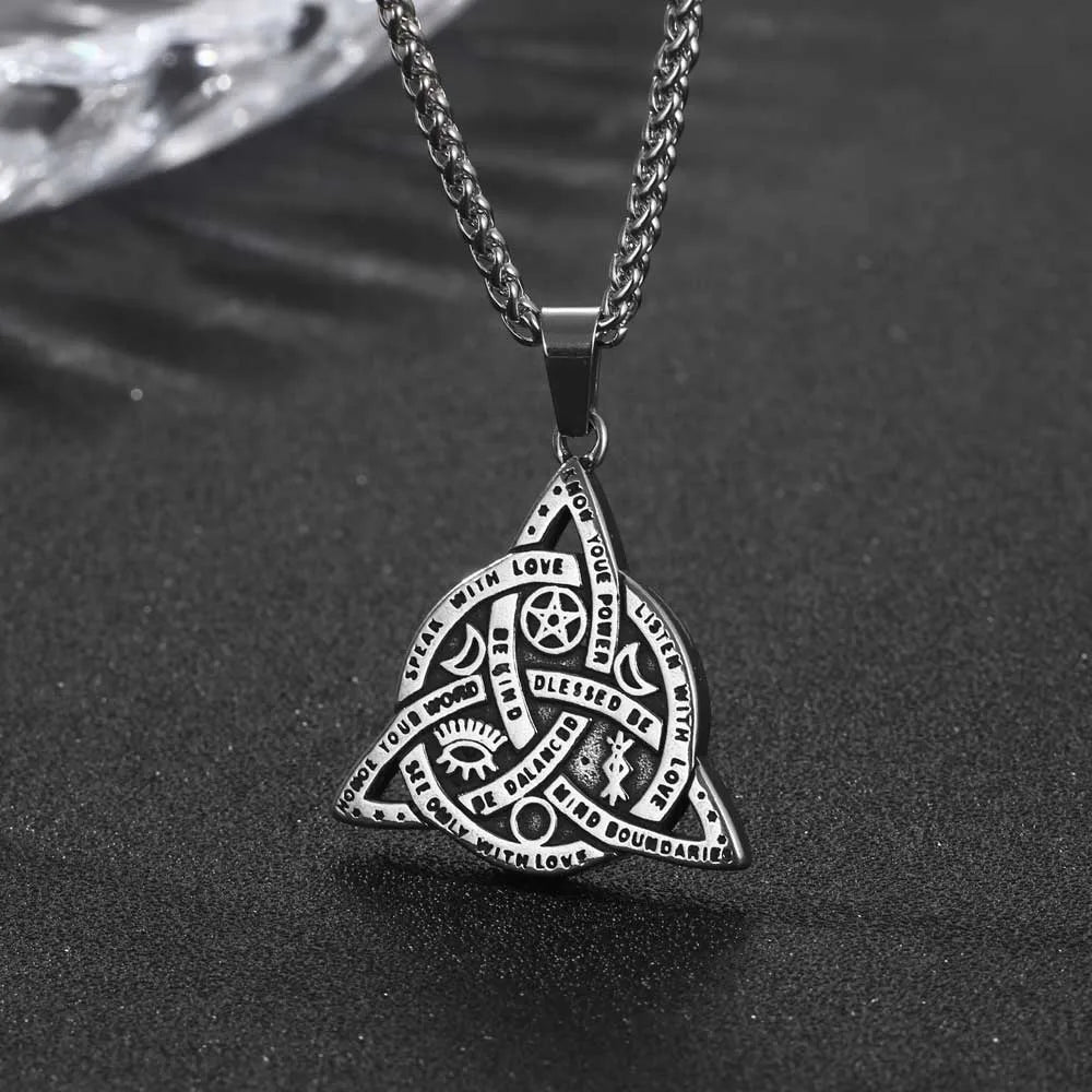 Hip-Hop Retro Punk Eye Knot Hammer 304 Stainless Steel Polishing Hollow Out Men'S Pendant Necklace