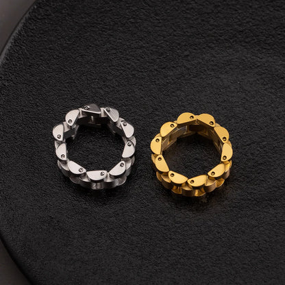 Hip-hop Retro Punk Geometric Stainless Steel Polishing Plating 18k Gold Plated Men's Rings