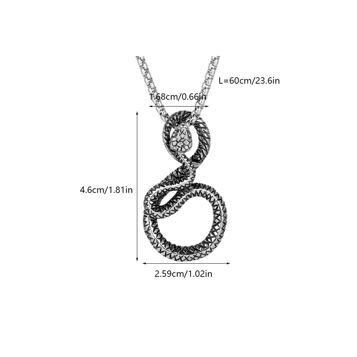 Hip-Hop Retro Punk Tortoise Snake Eagle 304 Stainless Steel Polishing Men'S Pendant Necklace