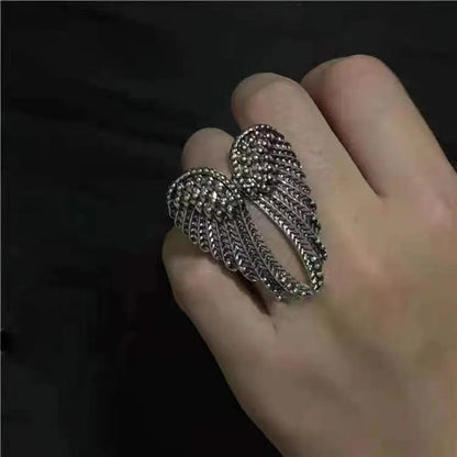 Hip-hop Retro Punk Wings Alloy Plating Women's Open Ring