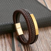 Hip-Hop Retro Rock Geometric Pu Leather Alloy Men'S Bangle