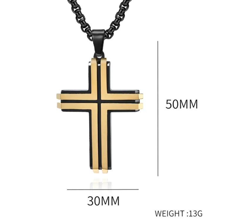 Hip-Hop Retro Roman Style Cross 304 Stainless Steel Plating Men'S Pendant Necklace