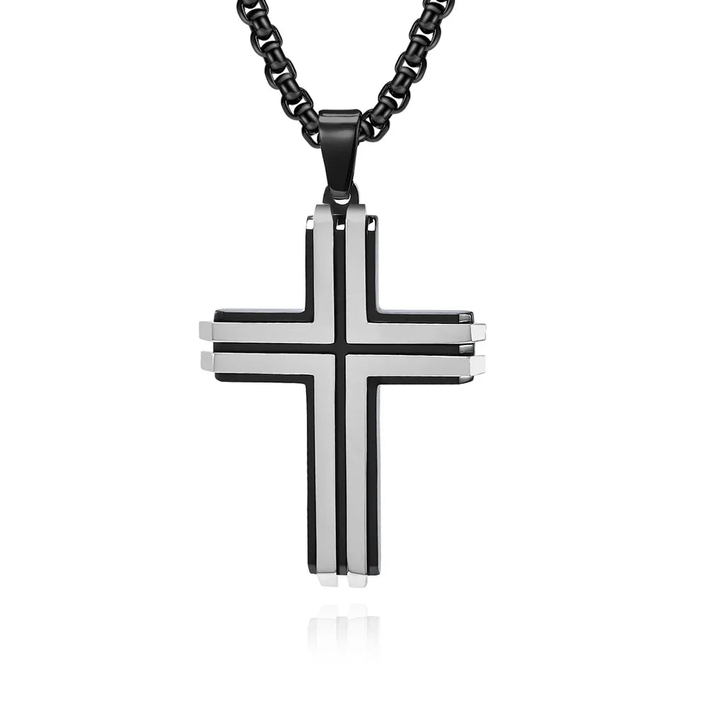 Hip-Hop Retro Roman Style Cross 304 Stainless Steel Plating Men'S Pendant Necklace