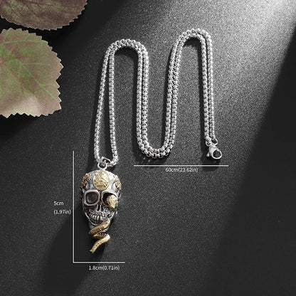 Hip-Hop Retro Roman Style Geometric Skull Alloy Plating Unisex Pendant Necklace