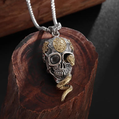 Hip-Hop Retro Roman Style Geometric Skull Alloy Plating Unisex Pendant Necklace