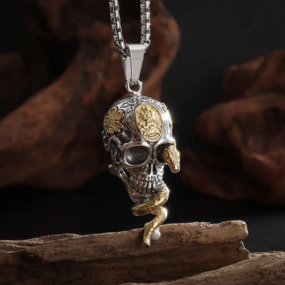 Hip-Hop Retro Roman Style Geometric Skull Alloy Plating Unisex Pendant Necklace